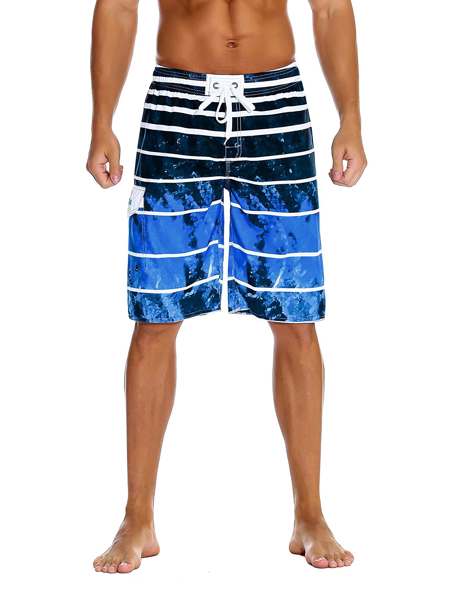 Men's Beachwear Summer Holiday Swim Trunks Quick Dry Striped