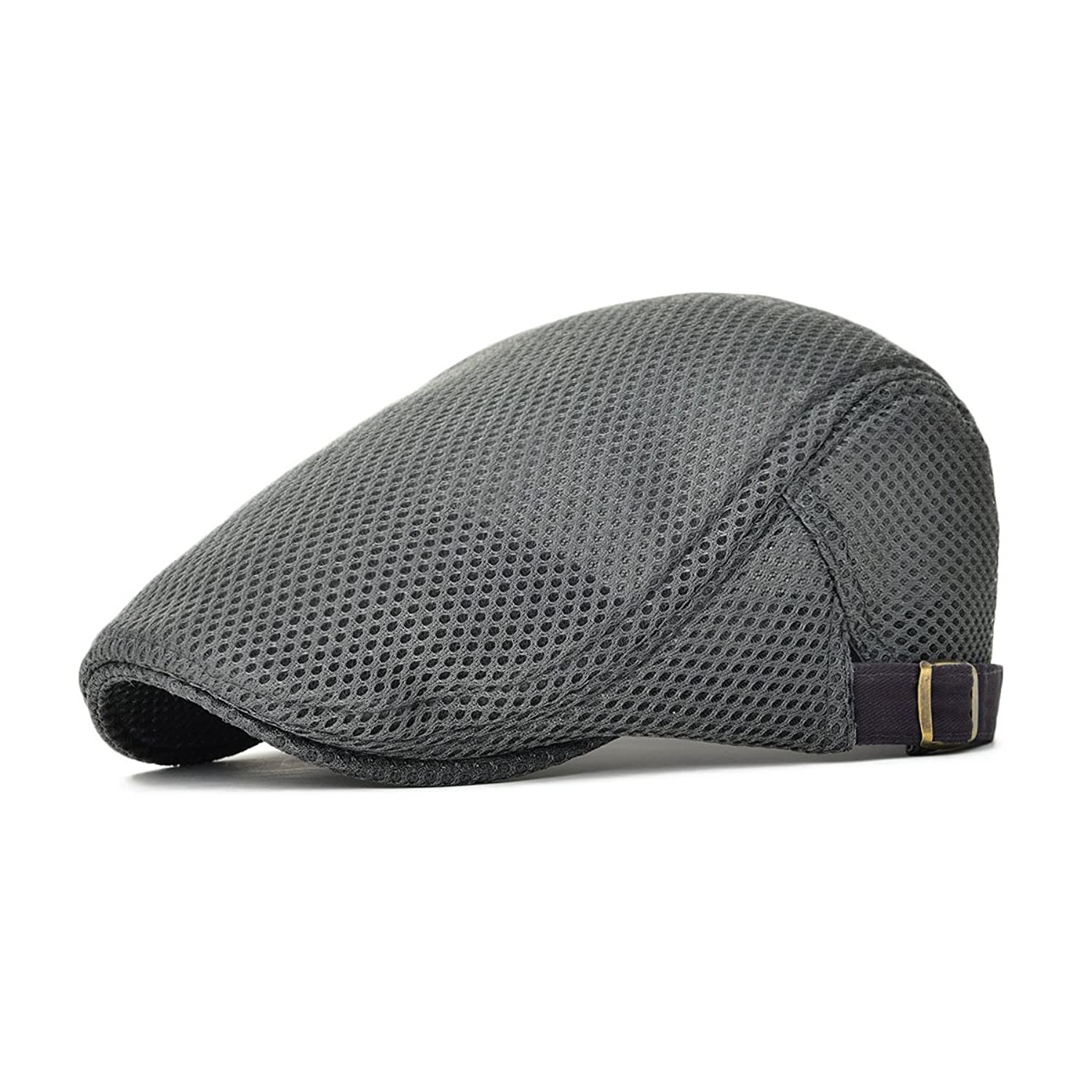 Men Breathable mesh Summer hat Newsboy Beret Ivy Cap Cabbie Flat Cap