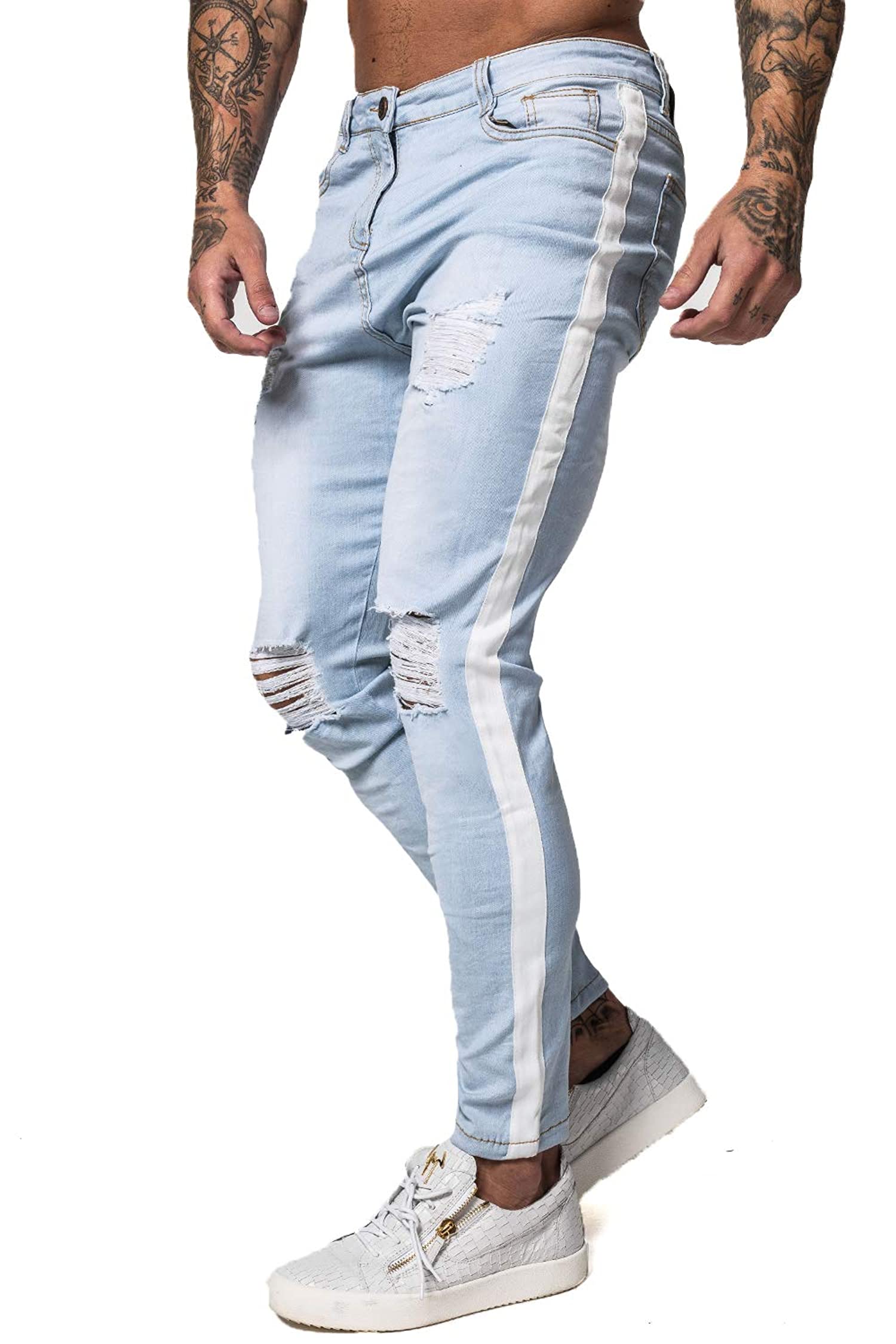 Gingtto Men's Ripped Jeans Slim Fit Skinny Stretch Jeans Pants