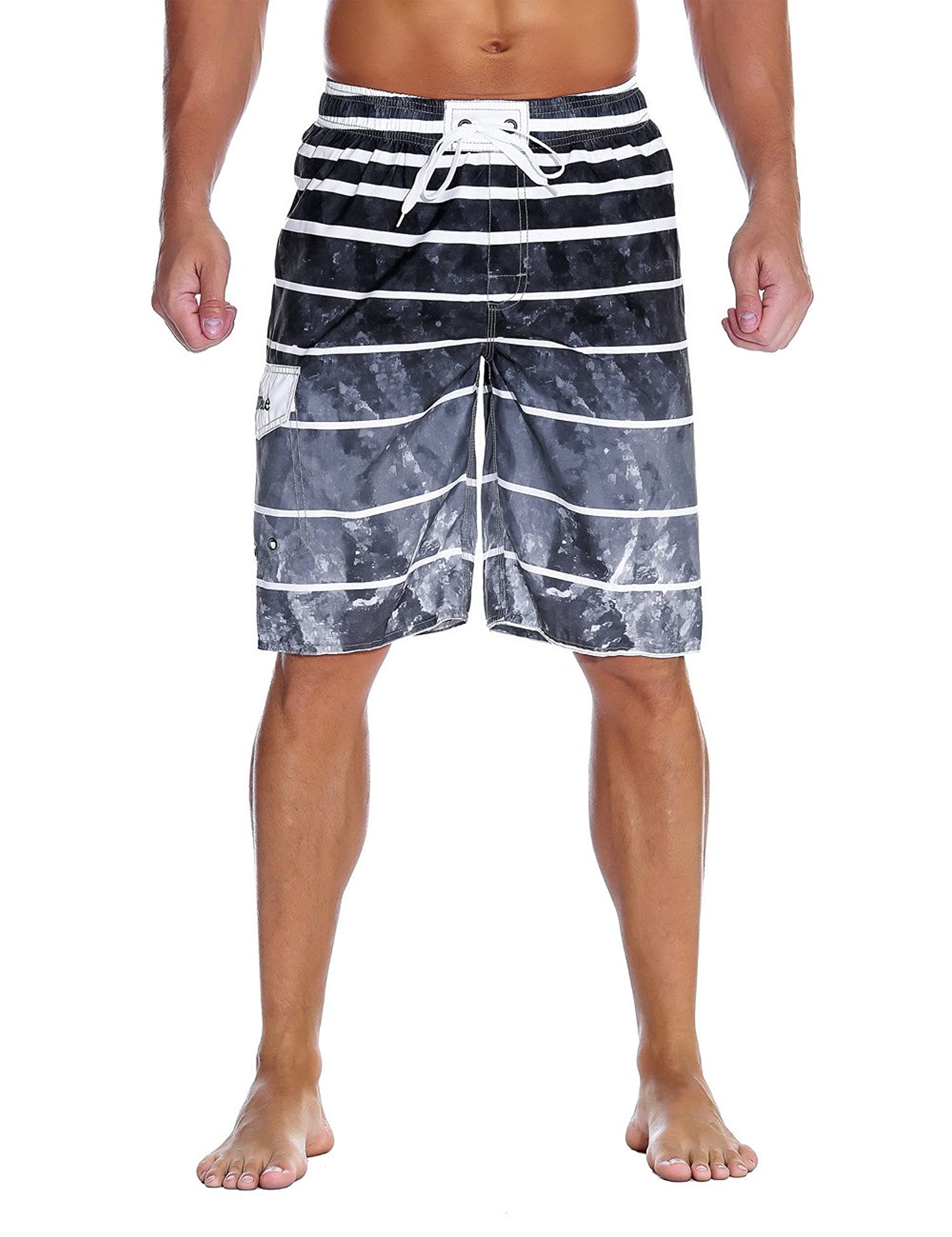 Men's Beachwear Summer Holiday Swim Trunks Quick Dry Striped