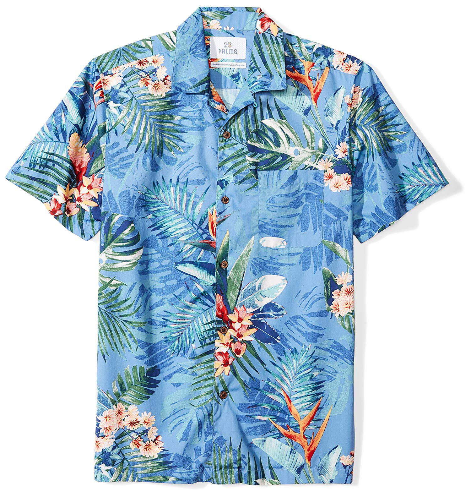 Non-Branded Men's Standard-Fit 100% Cotton Tropical Hawaiian Shirt