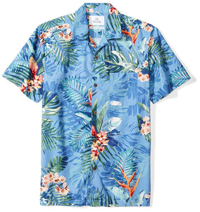 Non-Branded Men's Standard-Fit 100% Cotton Tropical Hawaiian Shirt