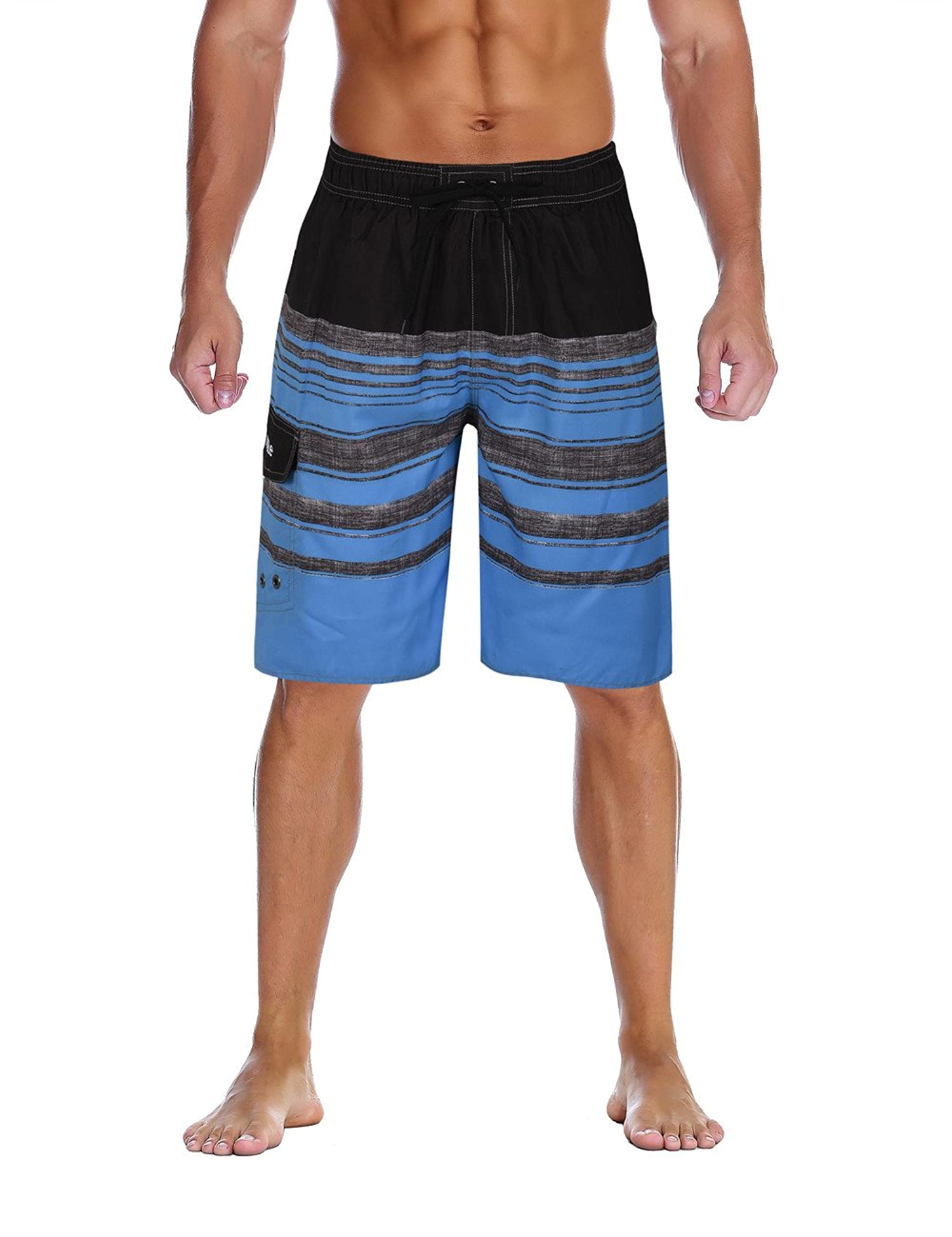 Men's Beachwear Summer Holiday Swim Trunks Quick Dry Striped