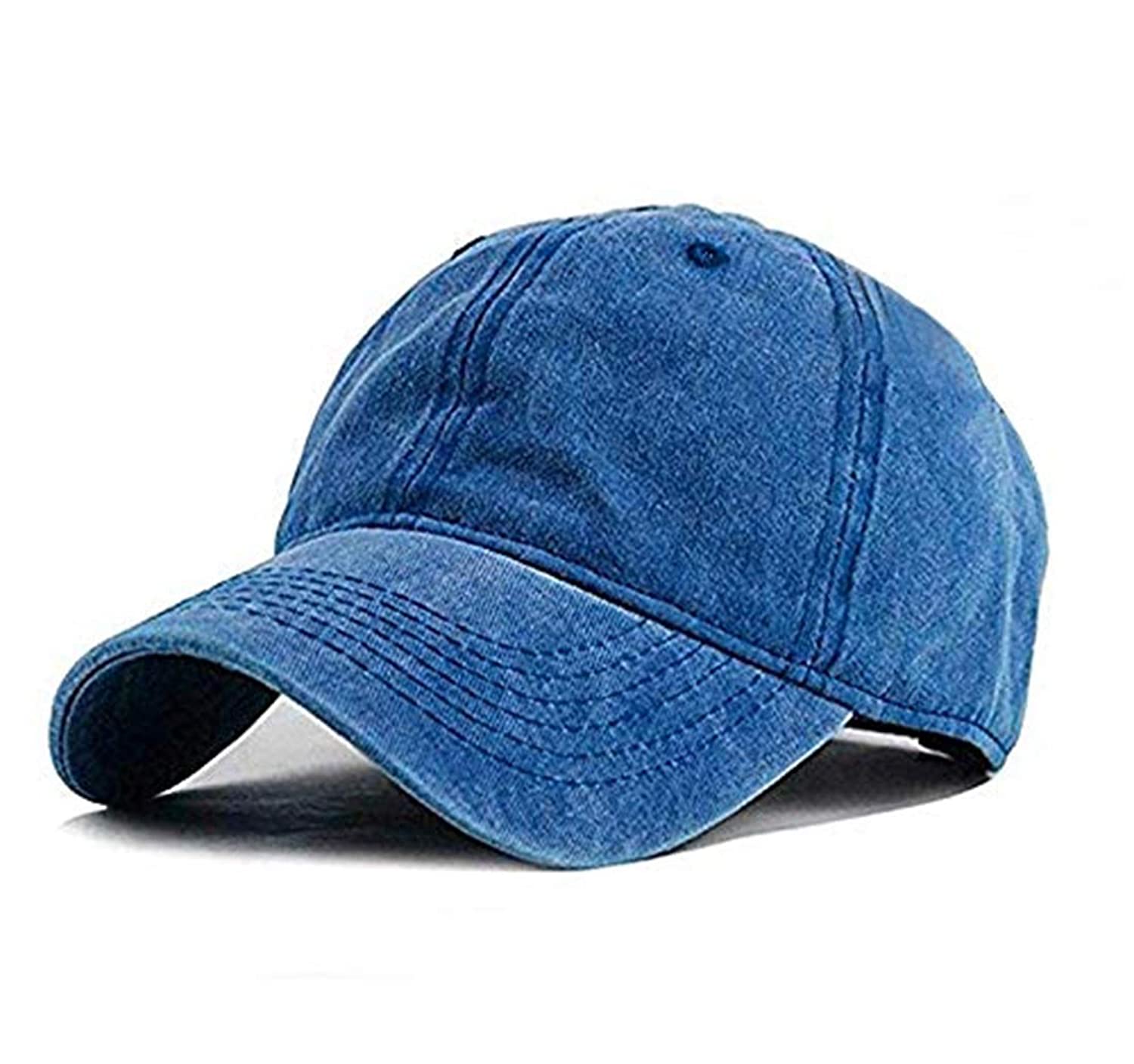 Unisex Vintage Washed Distressed Baseball-Cap Twill Adjustable Dad-Hat